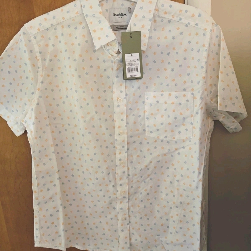 Goodfellow & Co Men's White Patterned Shirt